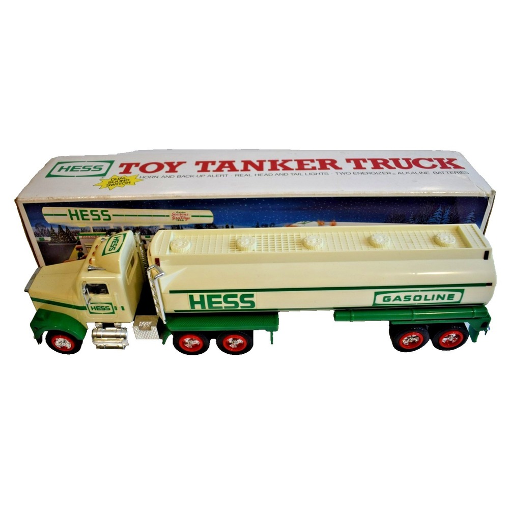 1990 Hess Gasoline Toy Tanker Truck W/Dual Sound Horn/Backup Beep in Box